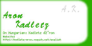 aron kadletz business card